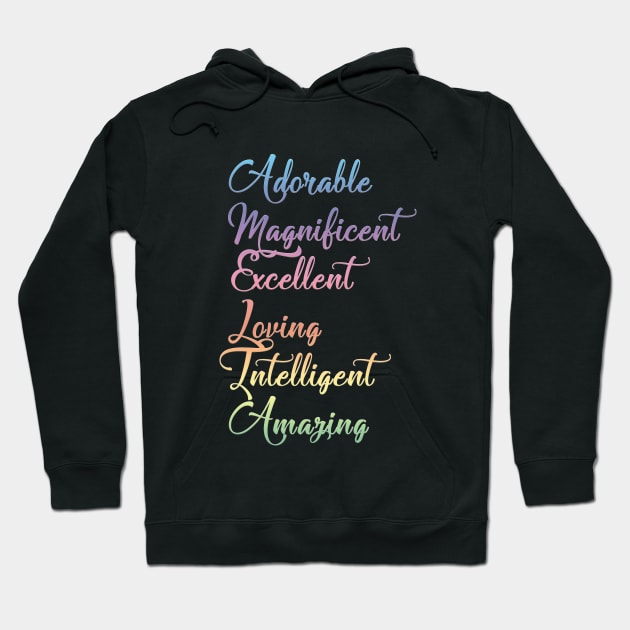 Gifts for AMELIA ~ Adorable, Magnificent, Excellent, Loving... [ND#6C1V1] Hoodie by DesignBySMYRNA